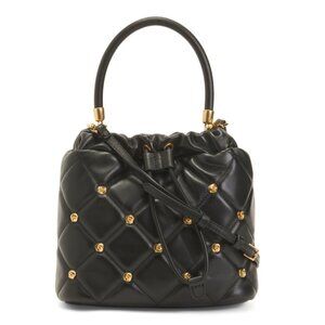 TED BAKER Black Leather Jenny Studded Shoulder Bag